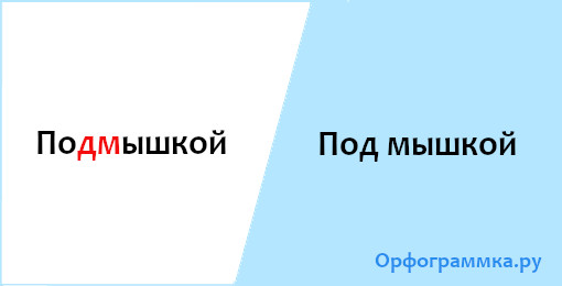 Подмышкой — под мышкой | Блог Орфограммки