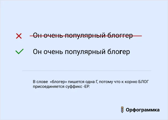 Блогер: пишется с одной Г