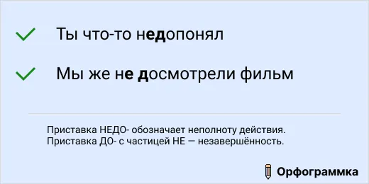 Недопонять и не досмотреть: слитно и раздельно